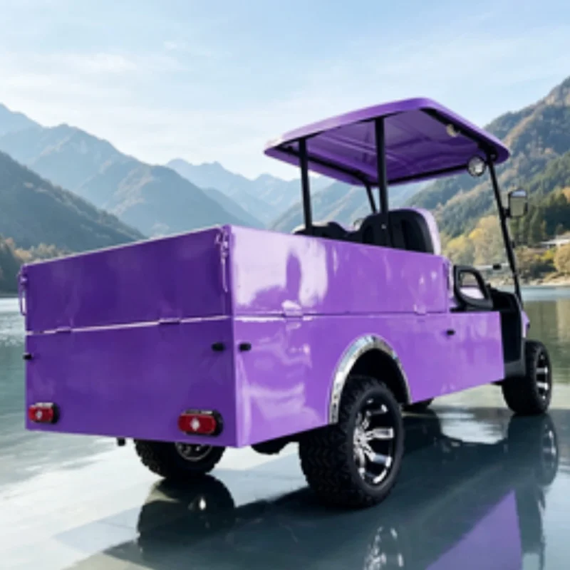 Electric Golf Cart 60V 4KW Off Road Tyres Electric Off Road Cargo Cart With Off-Road Tires Rear Cargo Box Upholstered Seat