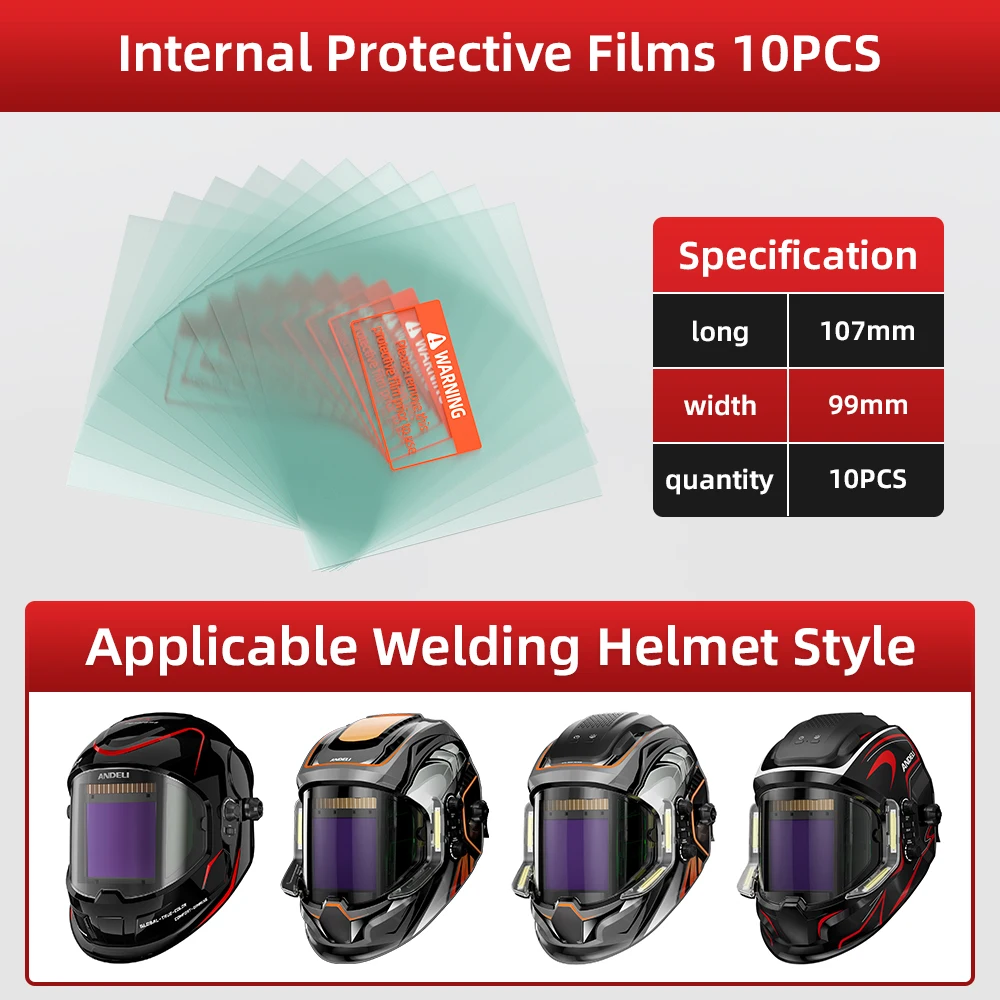 ANDELI Auto Solar Darkening Welding Helmet Protective Plastic Plate Lens Cover External Films Suitable for  ZEUS Series Mask