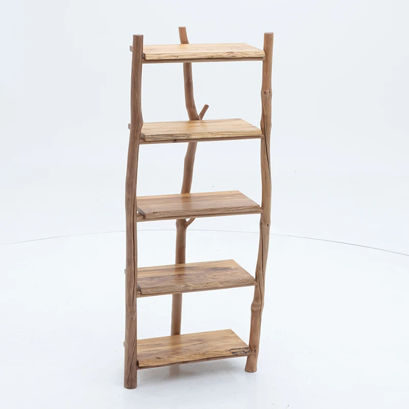 Solid Wood Bookshelf Original Ecology Camellia Tree Log Bookshelf Storage Display Stand Sundries Rack