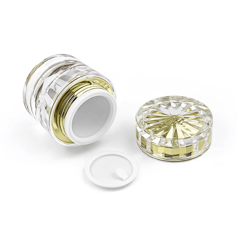 50Pcs 15g Capacity transparency Diamond shape Acrylic material Cream bottle jar with spacer and cap