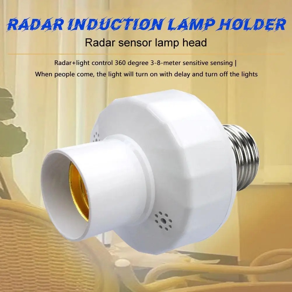 Radar Induction E27 Lights Socket Smart Light Bulbs Adapter Lamp Base Room Light Switch Human Motion Sensor Switch