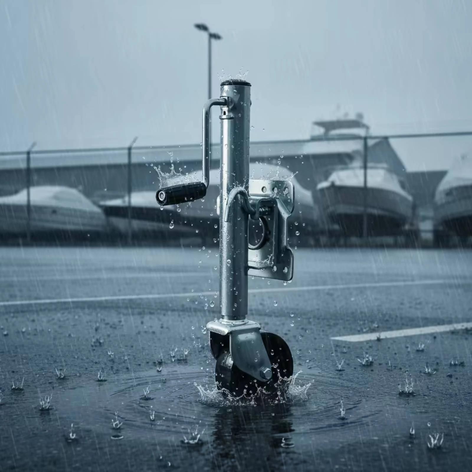 Trailer Jack with Wheel Swivel Side-Wind Trailer Jack Hardware Easy-Turn Corrosion-Resistant for Boat Owners view 5
