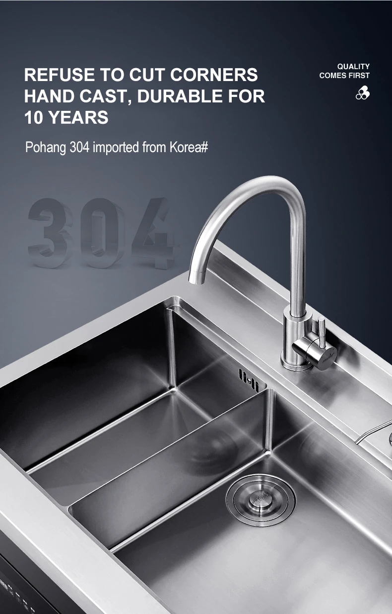 Integrated Sink Dishwasher Fully Automatic Large-capacity Multi-functional Sink Dishwasher Powerful Kitchen Cleaning Household