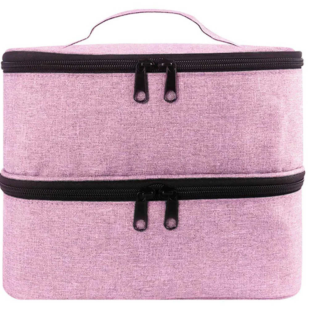 

Travel Toiletries Makeup Bag Nail Polish Storage Box Women Cosmetics Sundries Organizing Pink Toiletry