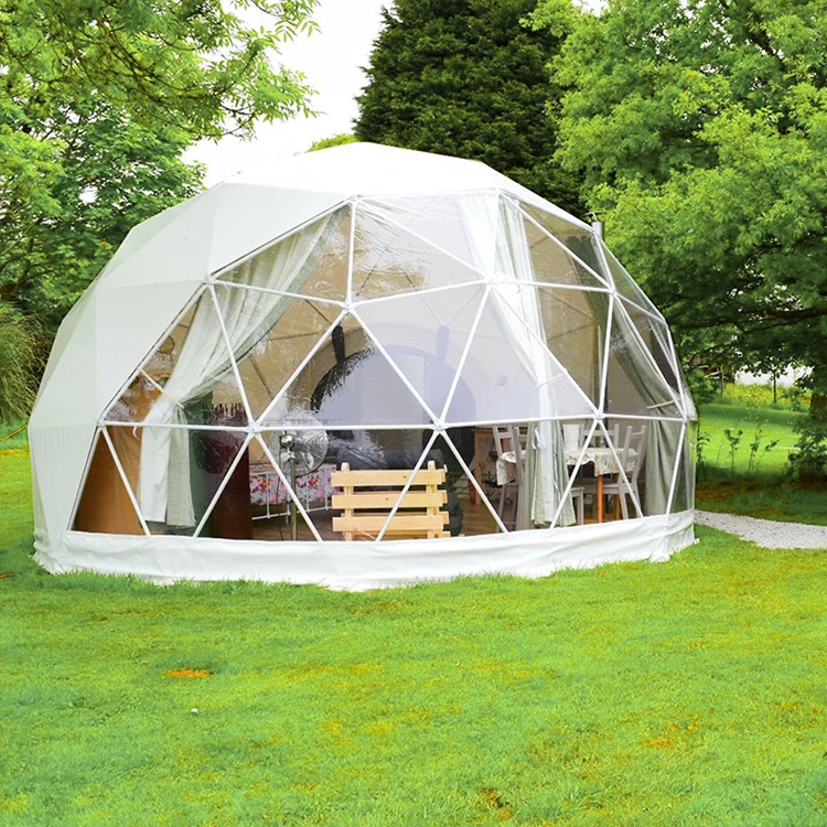 Waterproof PVC Cover Geo Dome Glamping Tent Transparent Tent Igloo Dome  Geodesic Dome Tent for Sale