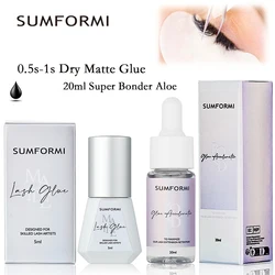 Sumformi New 0.5-1s Dry Fast Adhesive Glue Lash Extension Aloe Glue Bonder Accelerator Super Bonder Eyelash Glue Matte Oil proof