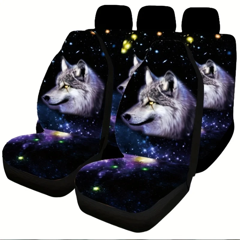 Scar Handsome Wolf All Five Seats (5 Seats) Cloth Printing Car Seat Cover All Four Seasons Universal