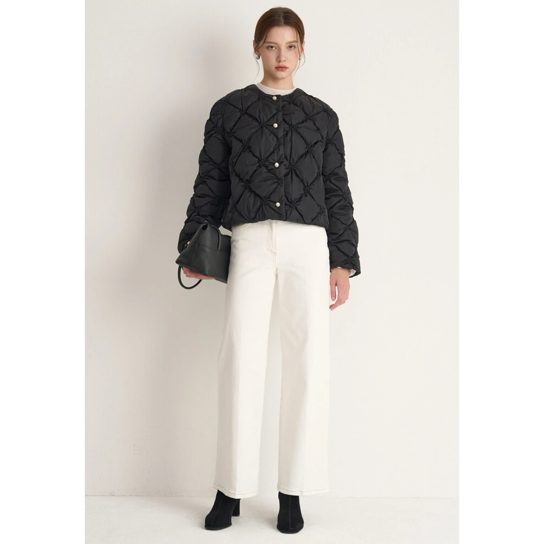 

Lemon Cheese MIN25 Winter Faion Anti-Aging Heavy Embroidery round Ne Commute Versatile ort Goose down Jaet