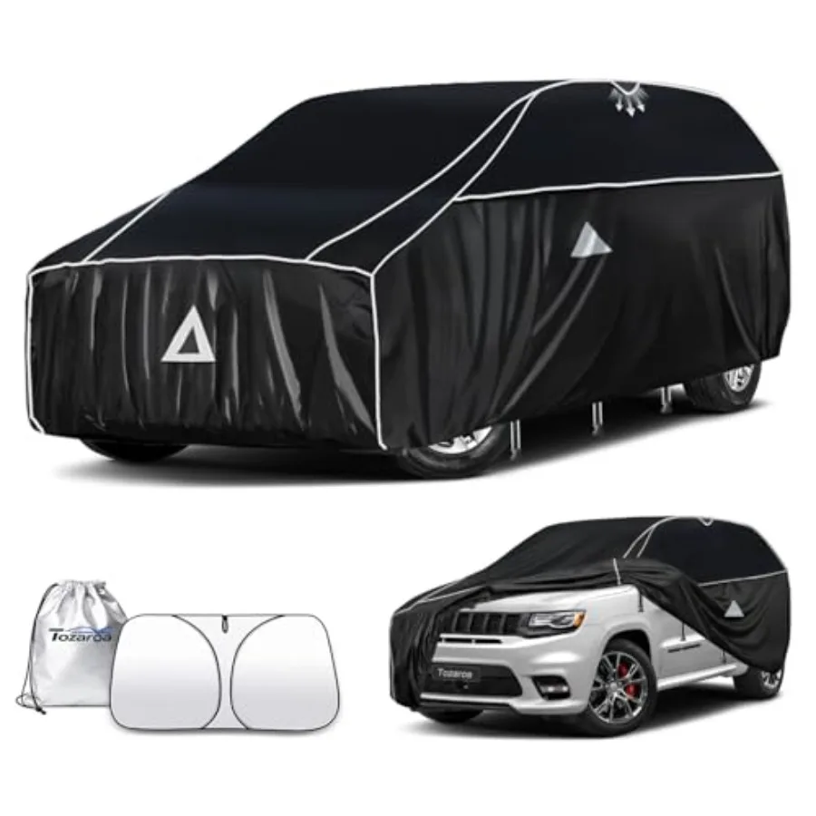 

Защитный чехол для автомобиля от града для внедорожников, водонепроницаемый, всепогодный, многослойный из ЭВА, с солнцезащитным козырьком и сумкой для хранения, черный