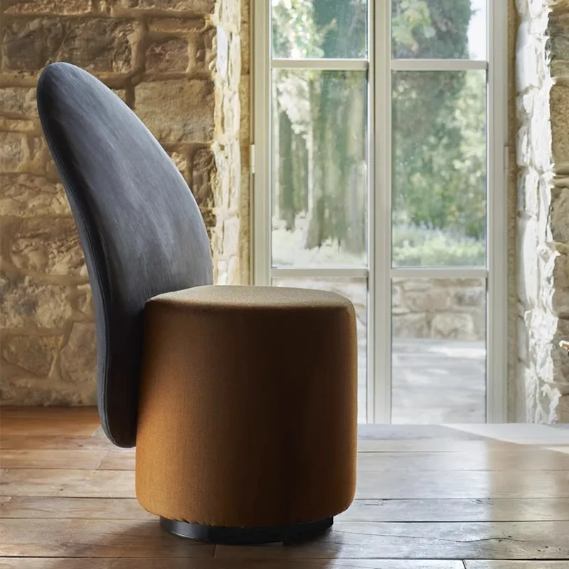 Rotating makeup backrest chair small apartment bedroom small round stool
