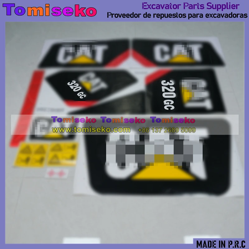 Full set Sticker Decals Kit Fits For Caterpillar CAT E320GC Excavator Sticker model designation Parts