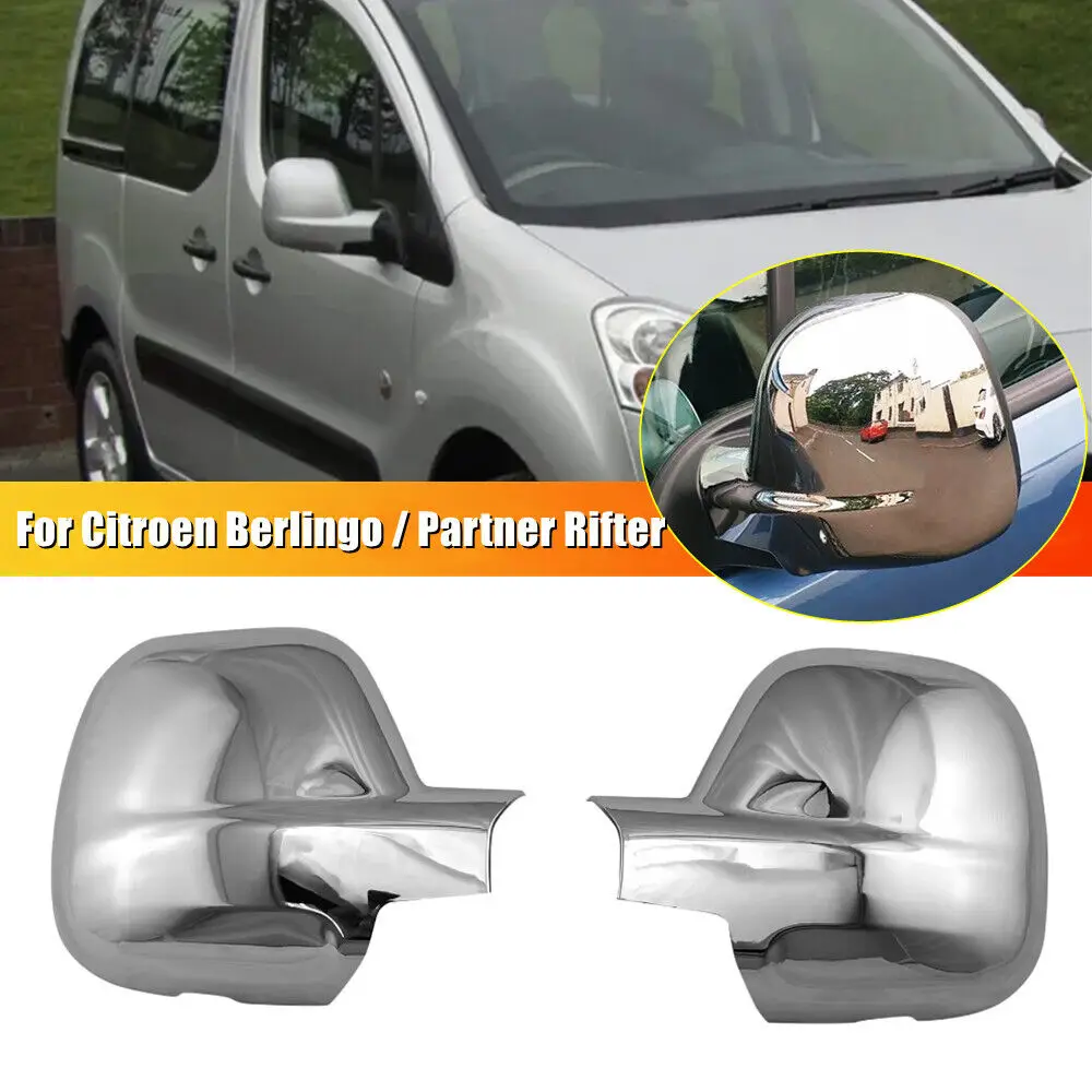 For Citroen Berlingo III Combo E Peugeot Partner II Rifter 2012-2018 Car Sticker Rearview Side Mirror Cover Wing Cap Case Trim