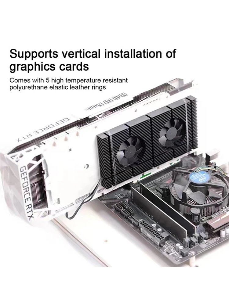 GPU Backplane Radiator Video Memory VRAM Radiator Panel Alloy Aluminum Cooling Backplate Dual Fan for RTX 3090 3080 3070 Series