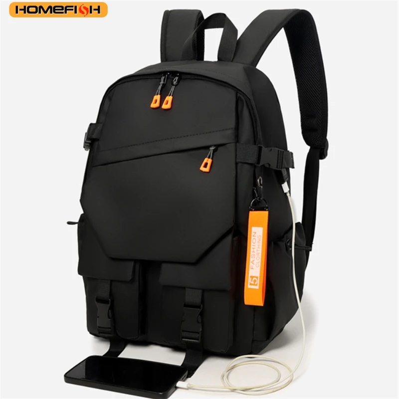HOMEFISH Luxury Men's Backpack, Large Capacity Waterproof Travel Backpack, Fashion School Bag for Men