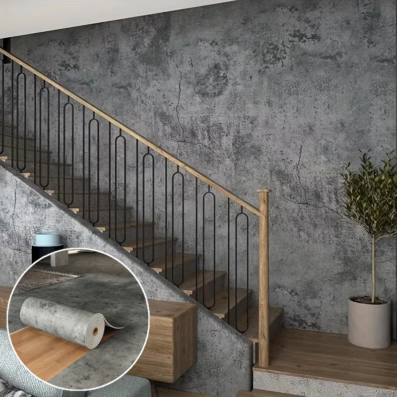 Self-Adhesive Wallpapers Home Decor Full Wall Removable Waterproof Matte Textured Industrial Cement Wall Sticker for Living Room