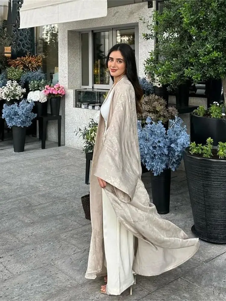 

Ramadan Eid Open Dubai Luxury Abaya Damen Modest Kimono Coat 2025 Muslim for Women Islam Clothing Kebaya Robe Femme Musulmane