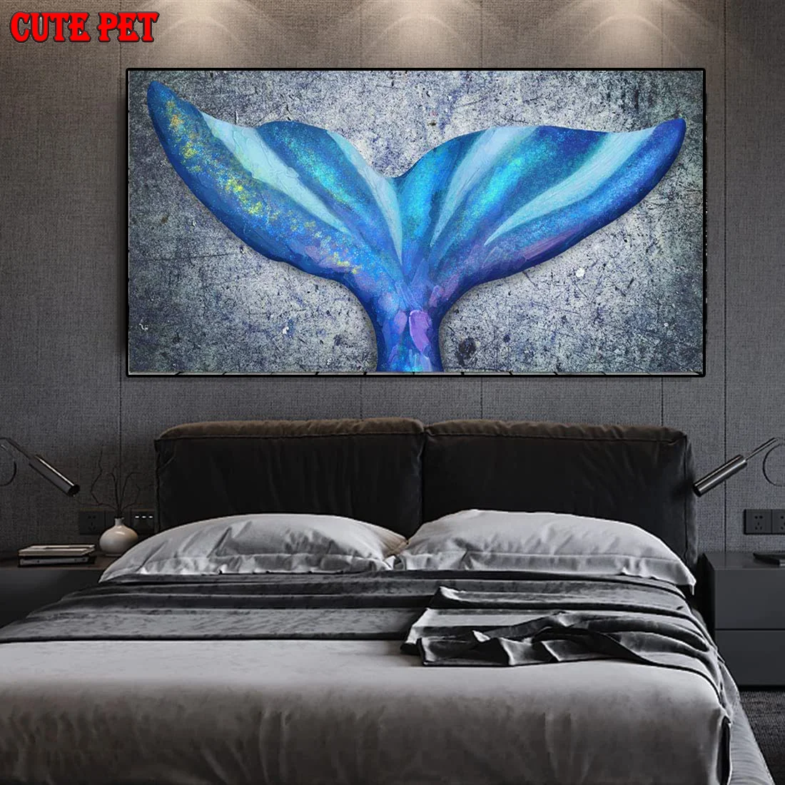 5D DIY Diamond embroidery blue mermaid tail diamond painting Cross Stitch full drill Rhinestone mosaic beauty home decoration