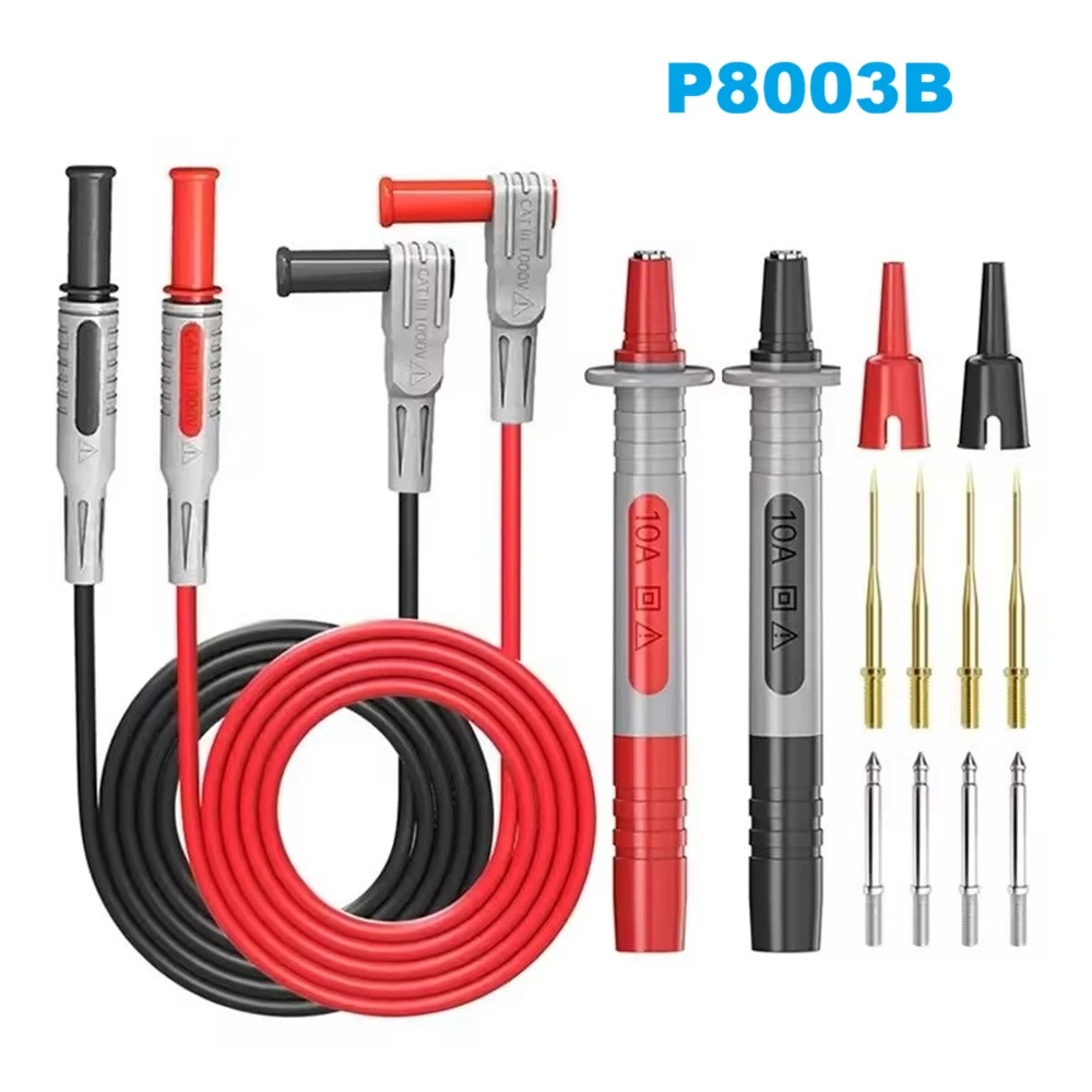 Cleqee P8003 1set 2pcs Multimeter Probe Replaceable gilded Needle Multi-purpose Test pen
