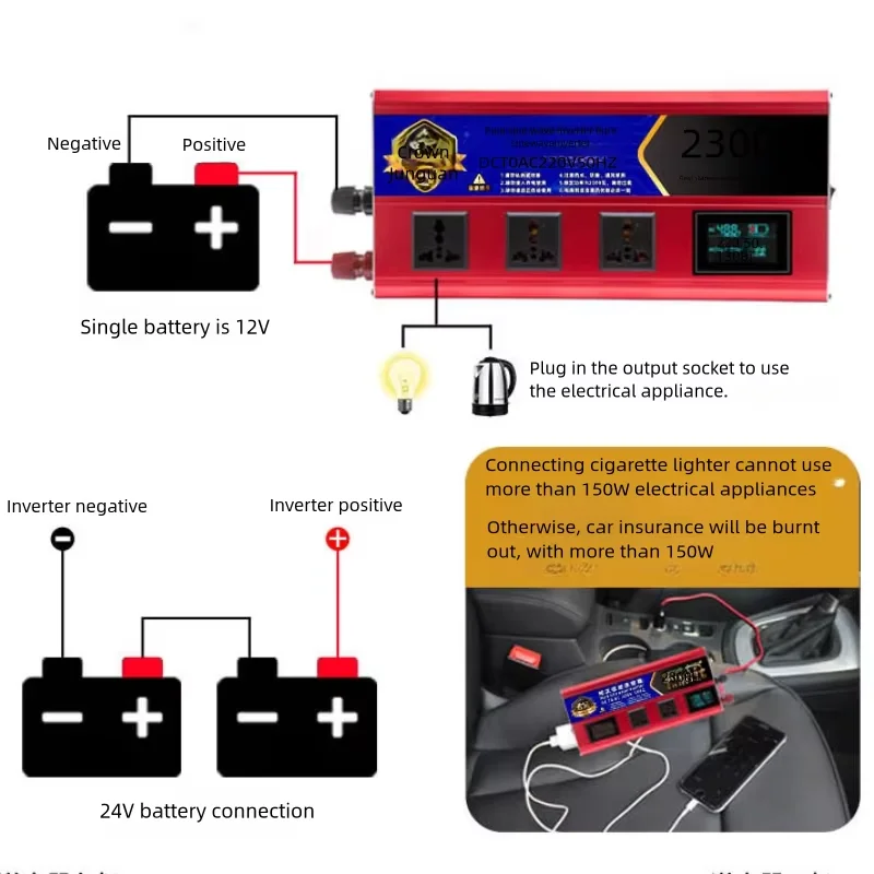 5500W 5000W 4000W Pure Sine Wave Inverter DC 12v To AC 110v Voltage Converter Car Solar Power Inverter