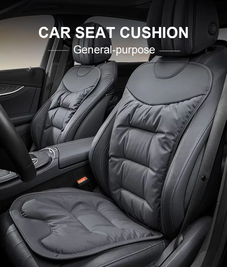 Vtear Universal Front Seat Cushion Backrest Pad PU Perforated Breathable Non Slip Cotton Filled Relieve Fatigue Car Accessories