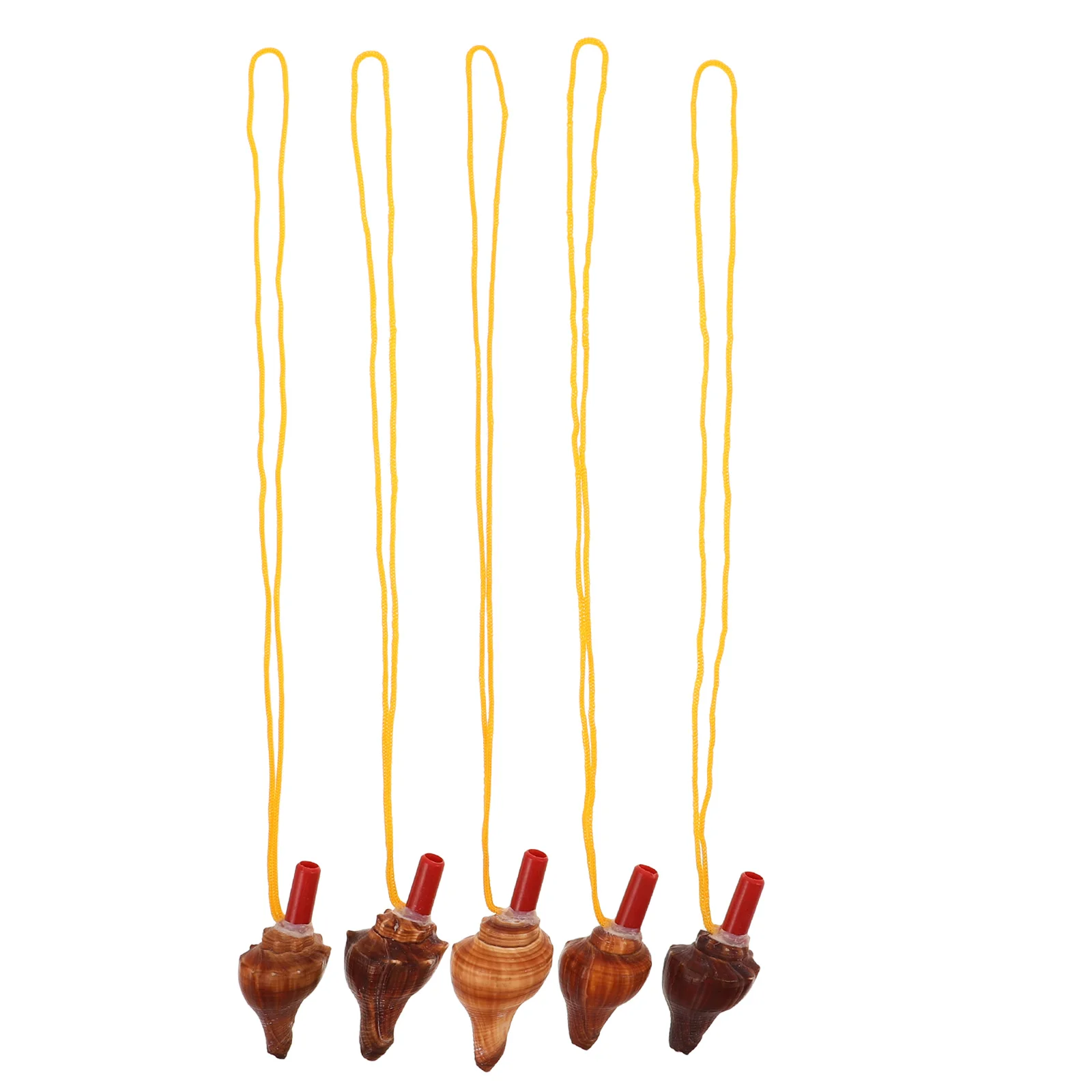 

5 Pcs Natural Shell Whistle Decorative Noise Maker Diving Light Brown Conch-shaped Whistles Toy