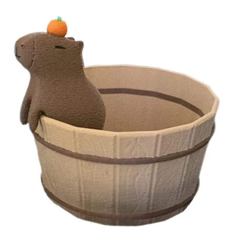 Kapibara Oturan Küvet Heykelcik Dekoratif Banyo Hayvan Bebek Süsleme Güzel Masaüstü Hayvan Ev Dekor İşyeri Için