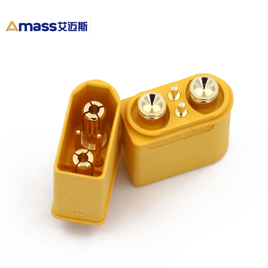 Free Shipping Amass 5 pieces Xt90 (2+2) Pb Male with Double Signal Pin High Current Model Aircraft Connector Plug