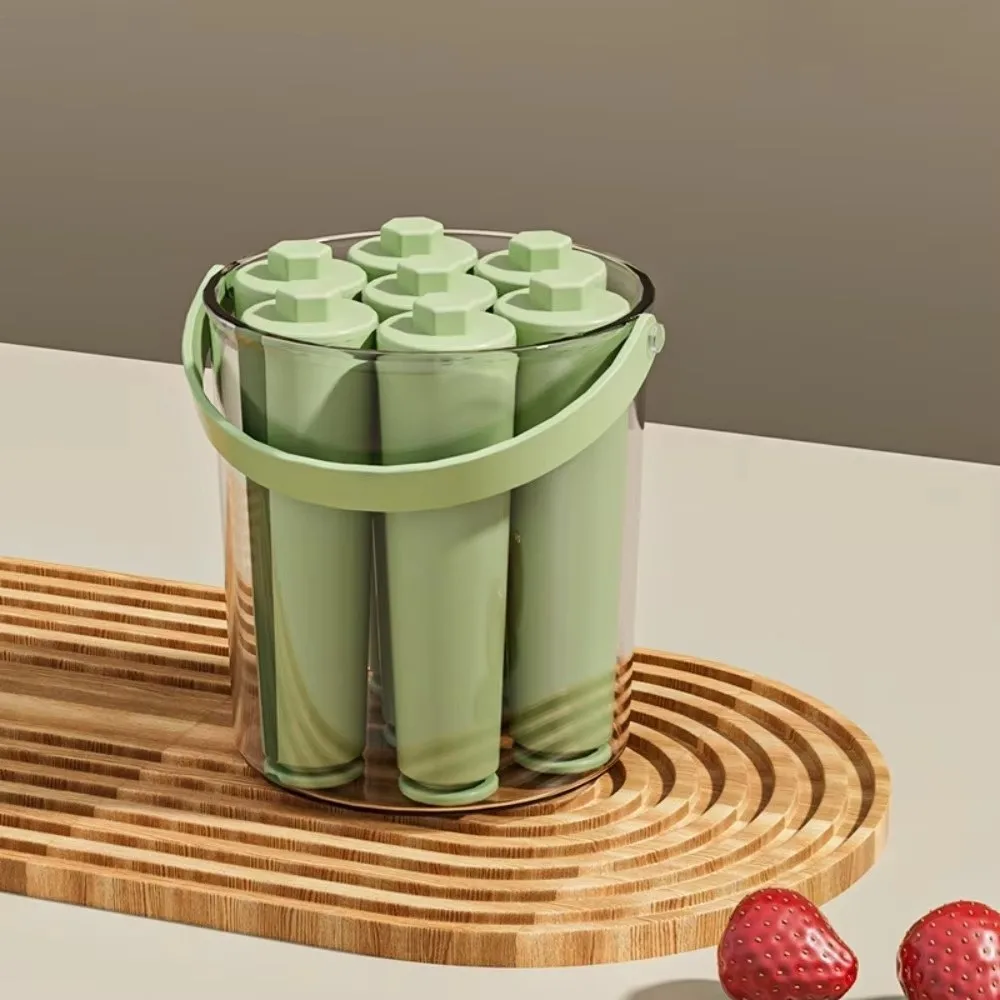 New With Storage Bucket Ice Pop Maker Reusable 7 Cavity Ice Cream Mold Non-Stick Easy Demold Frozen Treat Mold Narrow Bottles