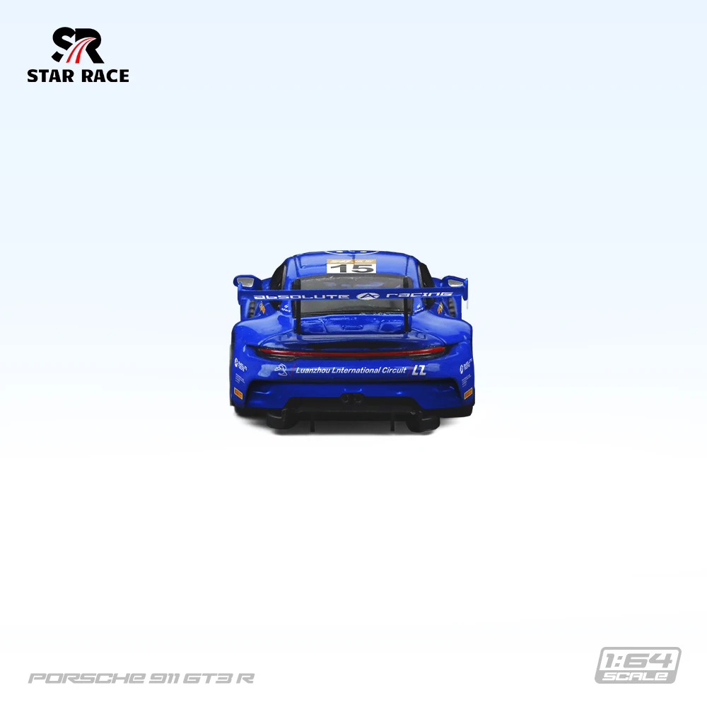 **Pre-sale** STAR RACE 1/64 MINI SR/GTR3 911 GT3 Blue Livery No. 15 Racing model Limited Edition gift set/shipping in may