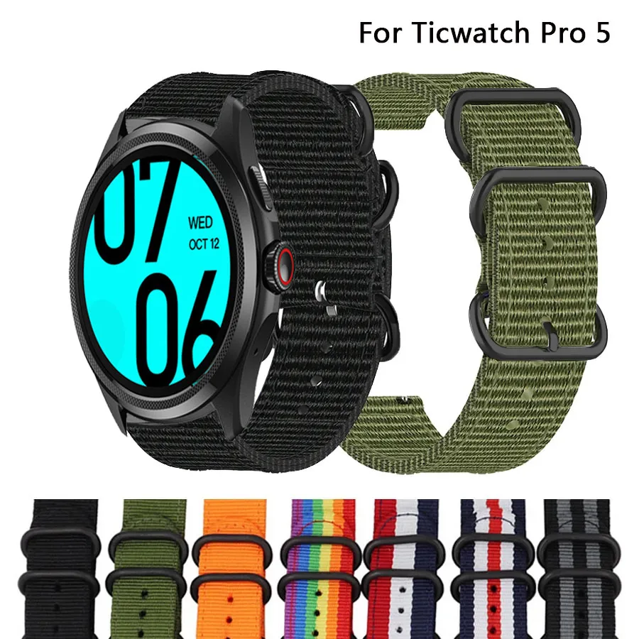 

Ремешок нейлоновый Плетеный для смарт-часов TicWatch Pro 5