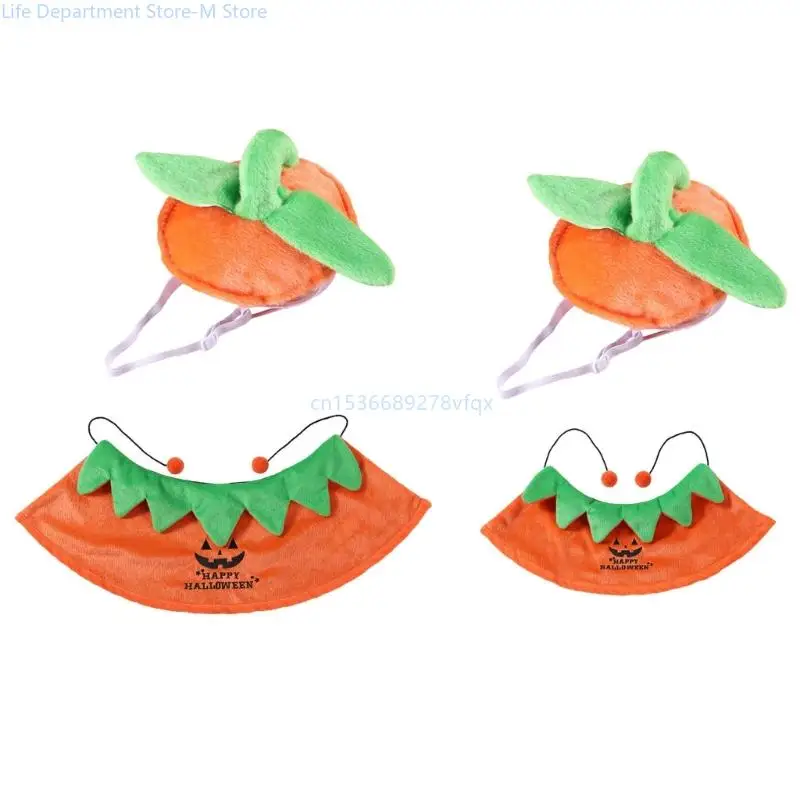

Dog Yellow Pumpkin Hat+Funny Cloak for Halloween Theme Dress up Costume