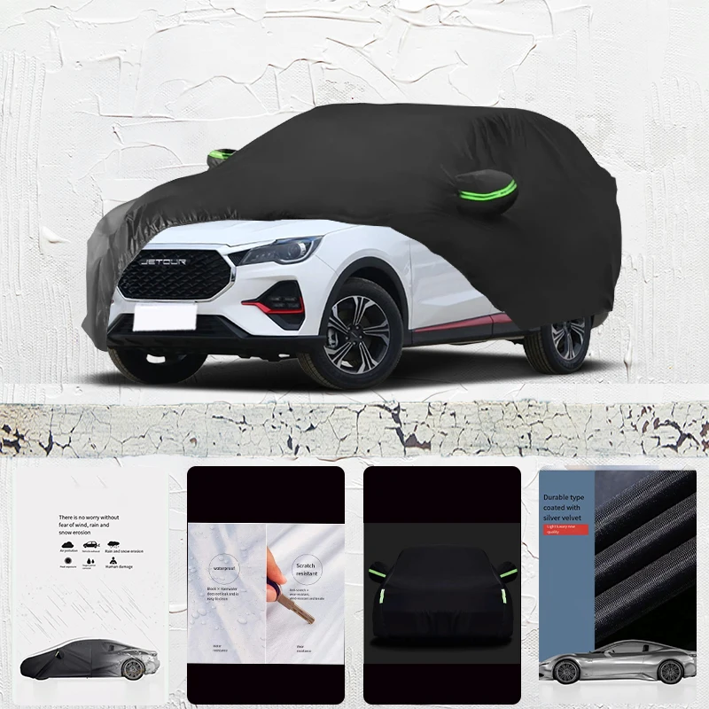 

For Jetour X70 plus Anti-UV Sun Shade Rain Snow Resistant Black Cover Dustproof Car umbrella Full Car Cover Outdoor Protection