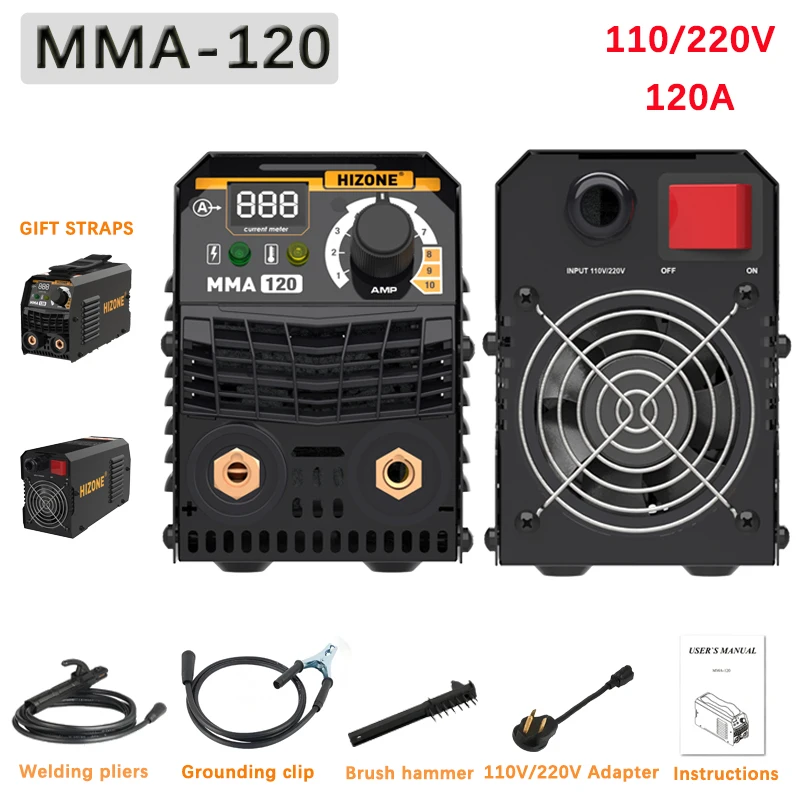 

HIZONE Arc Welding Machine 110/220v Input Intelligent Control Welder IGBT MMA Welding Equipment For Carbon Steel Stainless Steel
