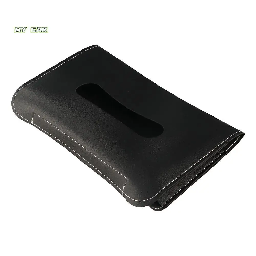 

Auto Accessories Car Mounted Tissue Bag Interior Storage Elastic Band Car Tissue Box Portable PU Leather