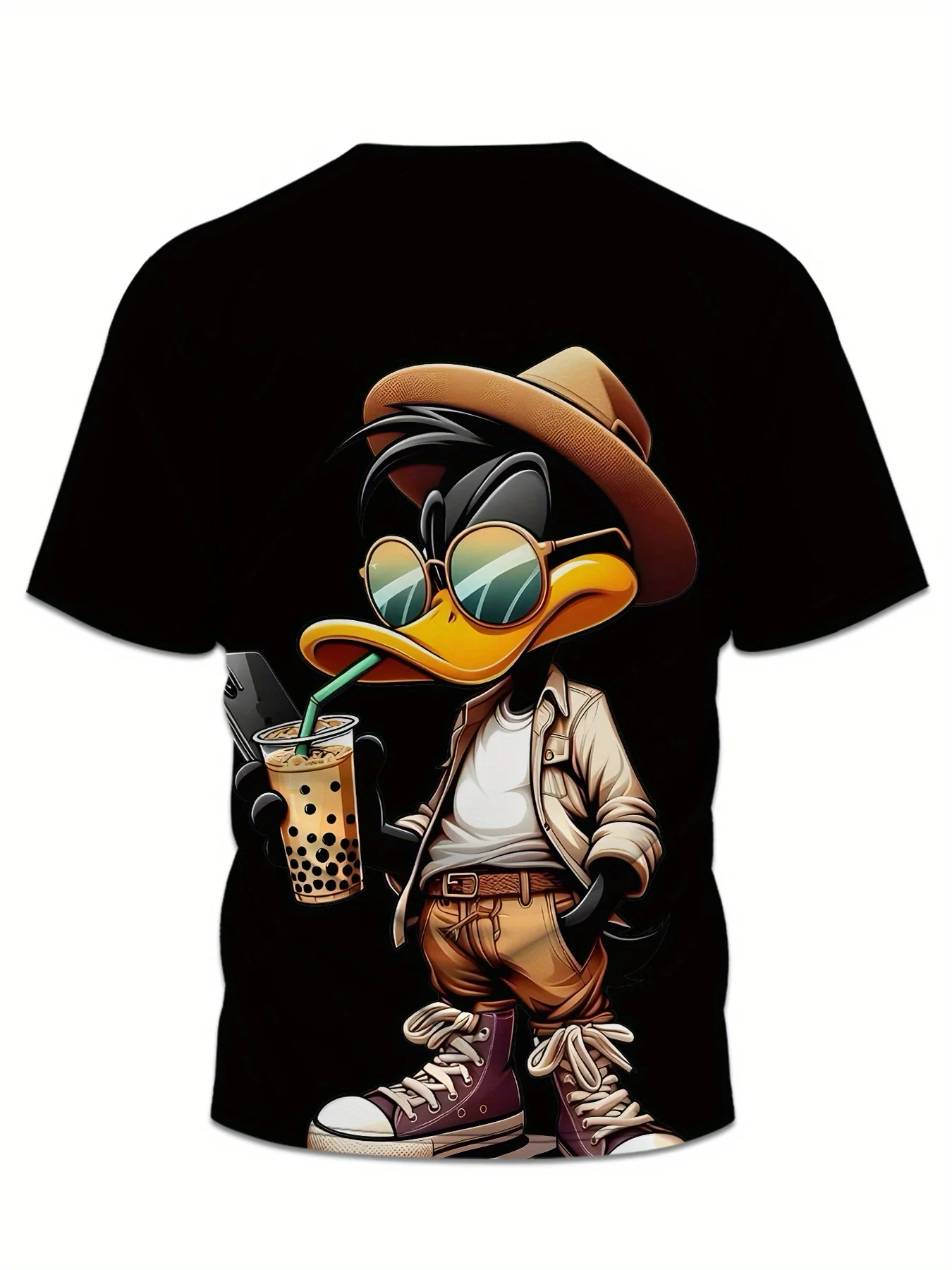 Set Pakaian Kasual Musim Panas Pria Kaos Grafis Donald Duck World Celana Pendek Pakaian Kasual Desain Cetak Lucu Set Tracksuit