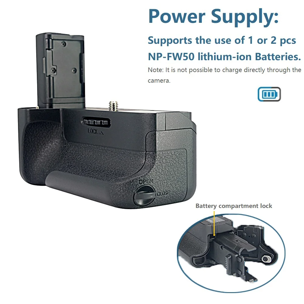 حامل قبضة بطارية رأسية متعدد الطاقة mcocosii ، A7SII ، A7R II ، كاميرا