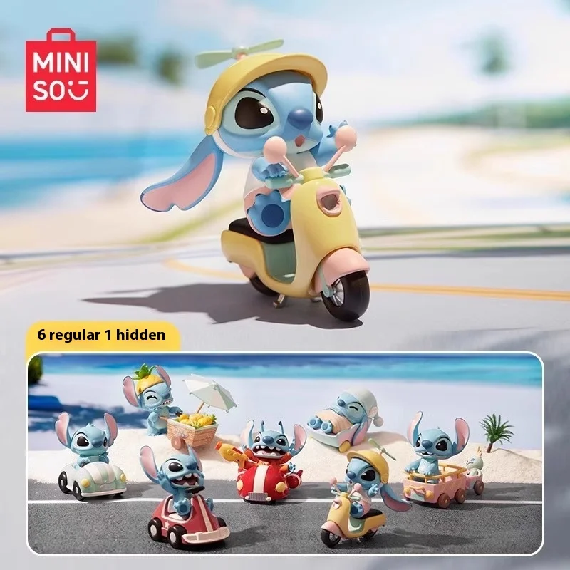 6pcs Miniso Disney Cartoon Cute Stitch Interstellar Baby Travel Series Blind Box Handmade Desktop Ornament Girl'S Heart Gift