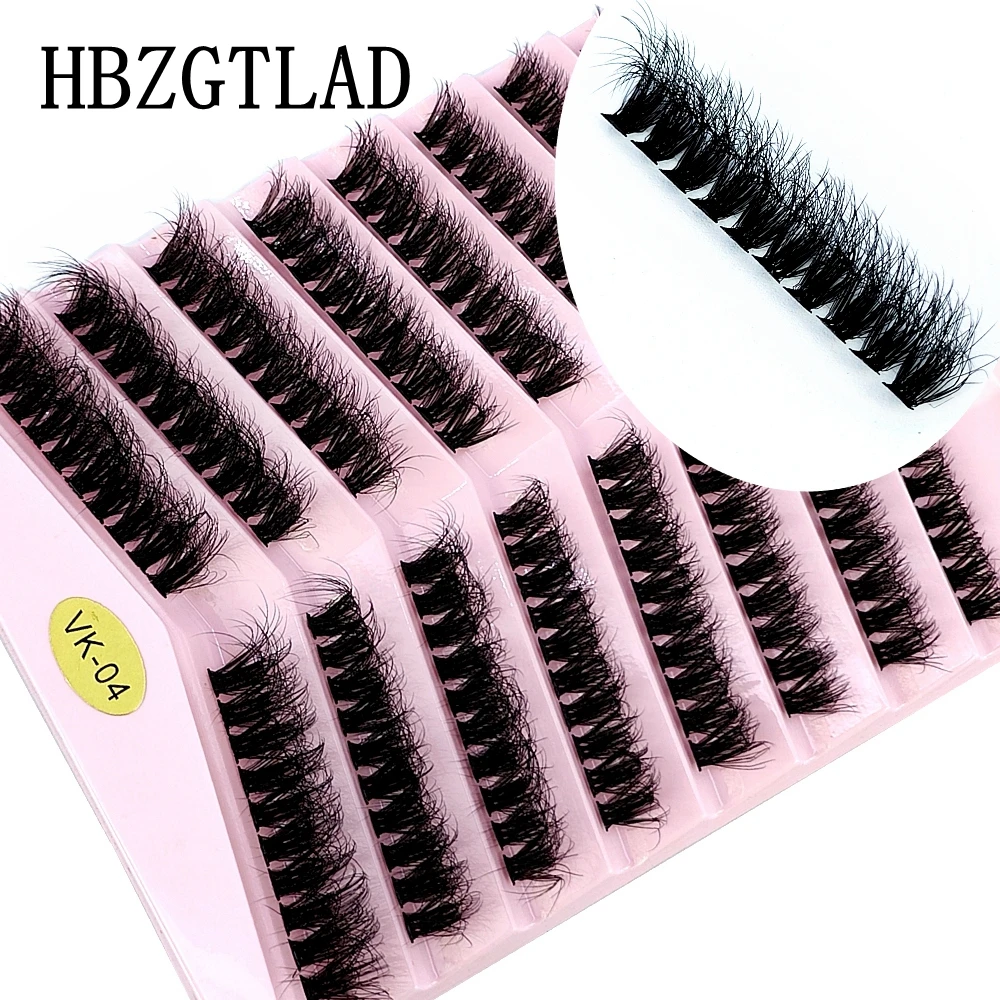 New Fluffy 3D Mink Eyelashes 8 rows Natural Eyelash extension Russia Individual False Eyelashes Cluster Makeup Segmented Cilias