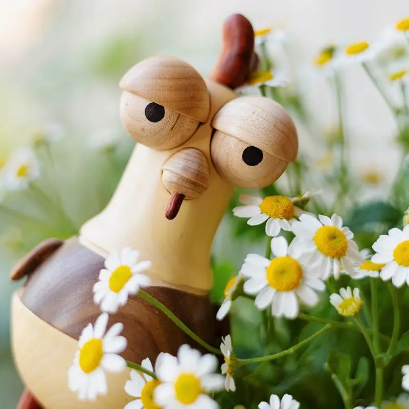 Office magnetic fun, wooden doll creativity, cute decorative desktop, ornaments for friends gifts