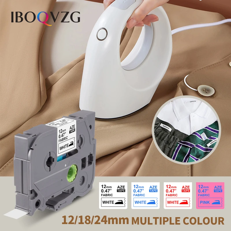 12/18/24mm TZe Fabric Label Compatible for Brother TZe-FA231 TZ-FA241 TZe-FA251 TZe Iron Tape for Brother P-touch Label Maker