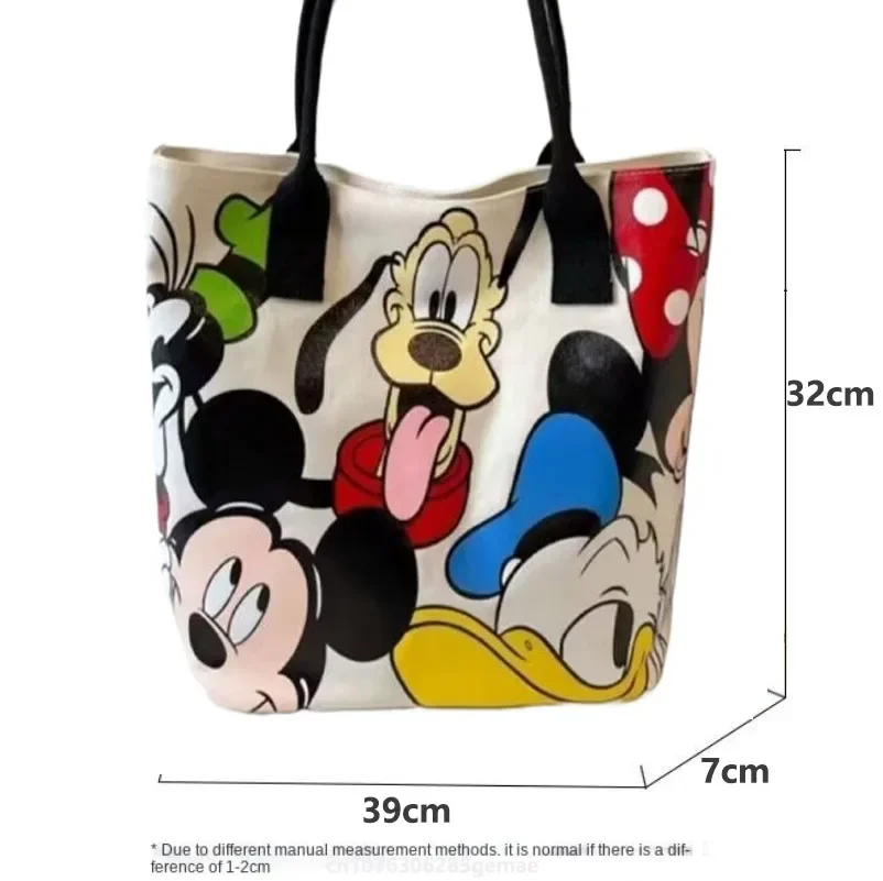 Disney Donald Duck Large Capacity Women\'s Shoulder Bag Stitch Canvas Bag Women\'s Simple Student Handbag School Bag