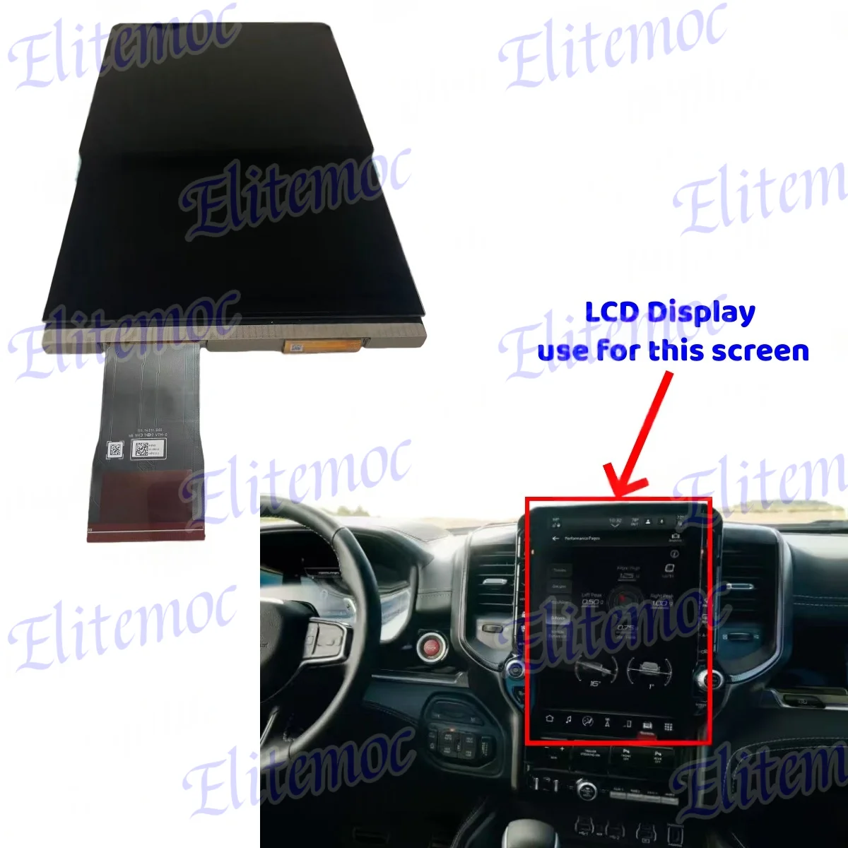 

C145EAT01.0 14.5" LCD Display Touch Screen For 2025 RAM 1500 Radio Navigation Replacement