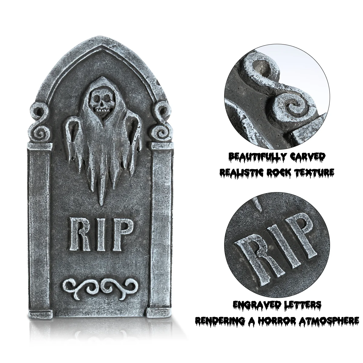 Lightweight Decorations Realistic Tombstones Halloween Gravestone Miniature Fake Outdoor Risk-free