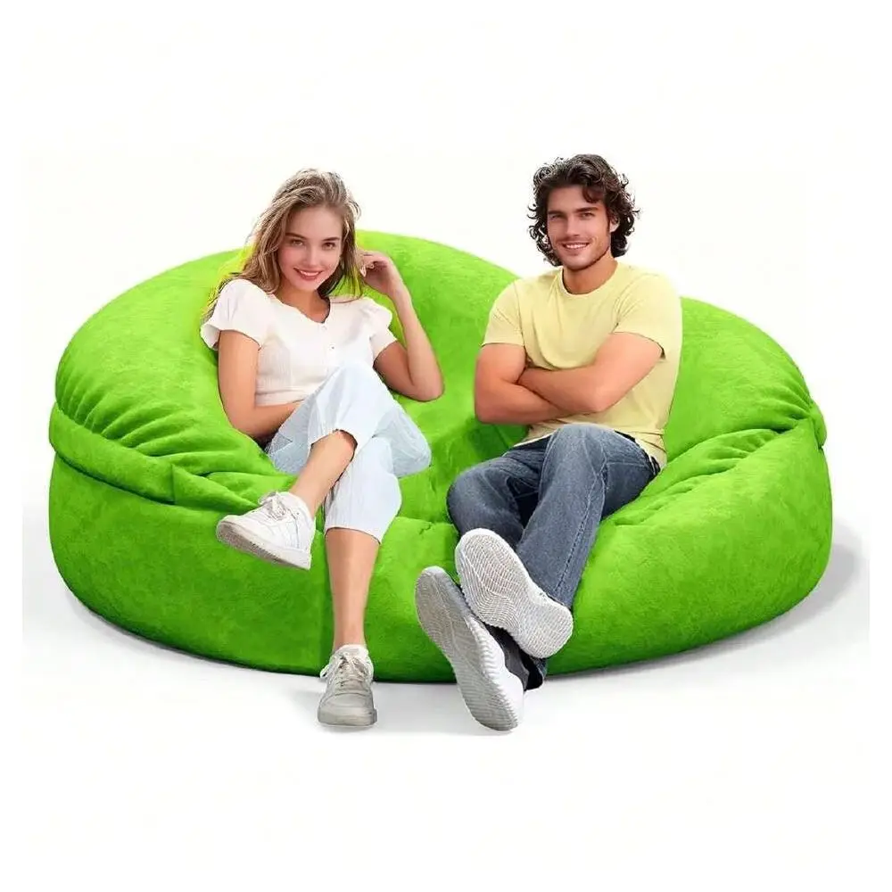 Bag Chair For Adults 4FT,Soft Removable Cover For Teens Girls Bedroom,Fluffy Giant Round Floor Beanbag Lounger Chairs No Filler
