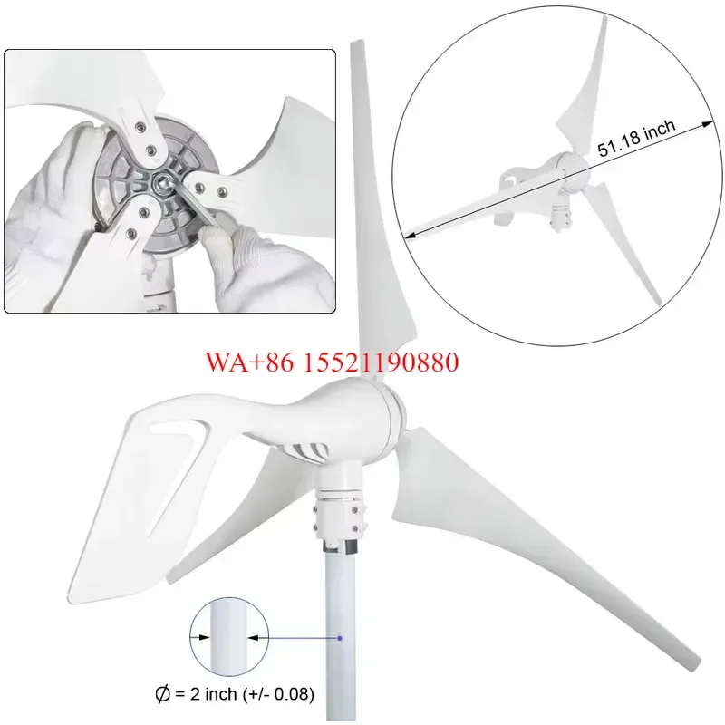 WMWMNU Factory Price Wind Power Generation System 12V 24V 48V Wind Turbines Controller Vertical Wind Turbine Generator