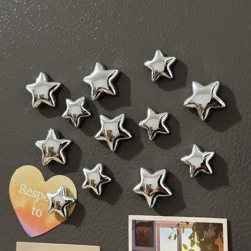 10Pcs Star Fridge Magnets Metal Star Magnetic Push Pins Photo Wall Magnet Sticker Whiteboard Notice Board Home Decor Accessorie
