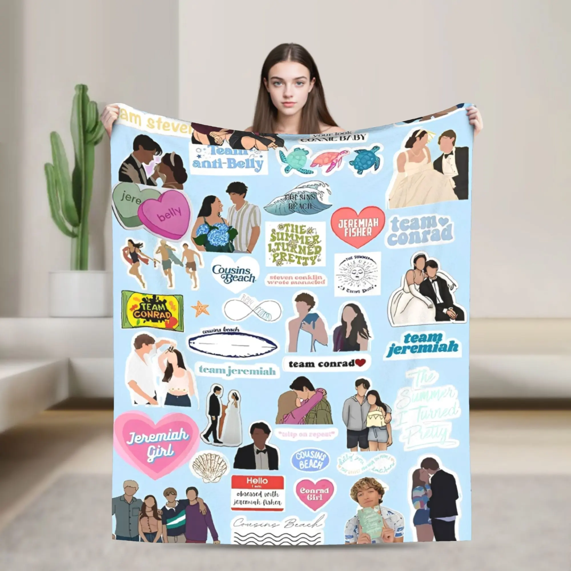 Funny  The Summer I Turned Pretty Blanket Cover TSITP  Flannel Throw Blanket Bed Sofa Printed Soft Warm Bedspreads