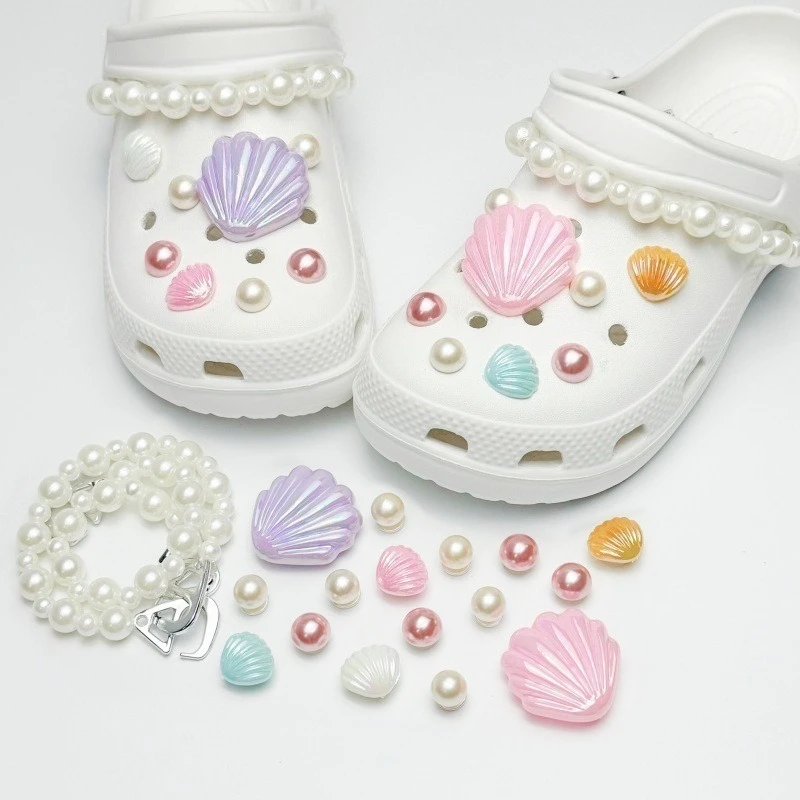 Summer Beach Style Starfish Jellyfish Shoe Charms For Clogs Hole Bubble Slides Sandals Removable Shoe Decoration Accessorie Gift