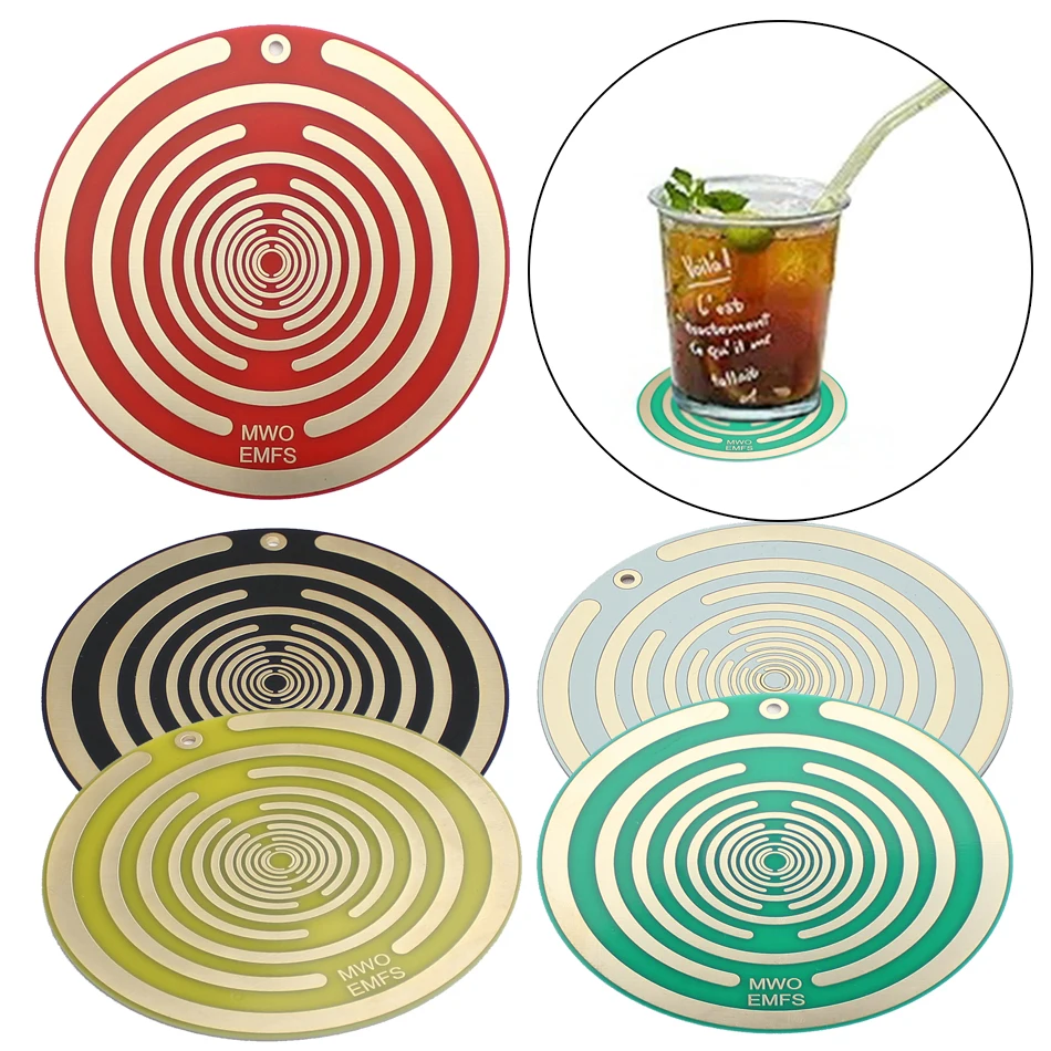 

Set of 4 Drink Coasters Multi-Wave Oscillator MWO Tabletop Protection Mat Polarizing Disk Gifts Birthday for Cups Kitchen