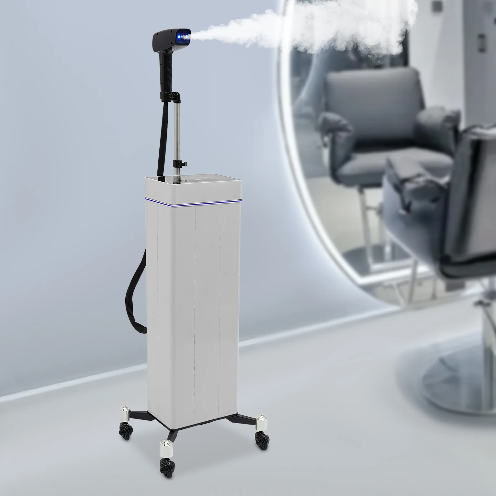 

Standing Hair Steamer Machine with 10-Level Nano Mist & Timer, Salon Hair Steamer for Deep Conditioning, Color Treatment